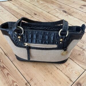 Vintage Brahmin Tan/Black Small Shoulder Bag